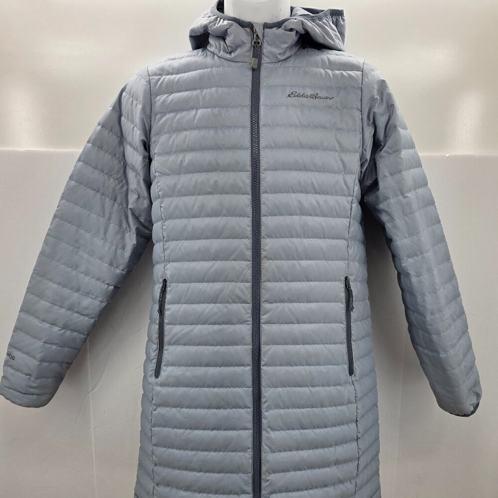 Eddie Bauer Down EB650 Quilted Hooded Full Zip Puffer Parka Jacket Womens XS